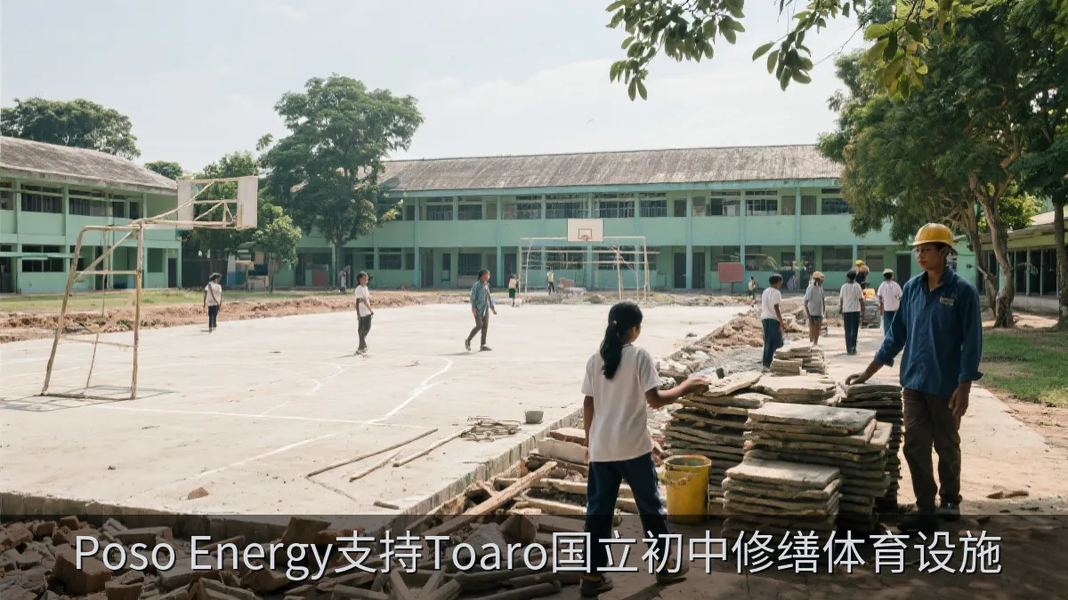Poso Energy支持Toaro国立初中修缮体育设施